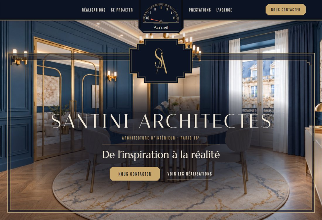 Capture d'écran du site Santini Architectes
