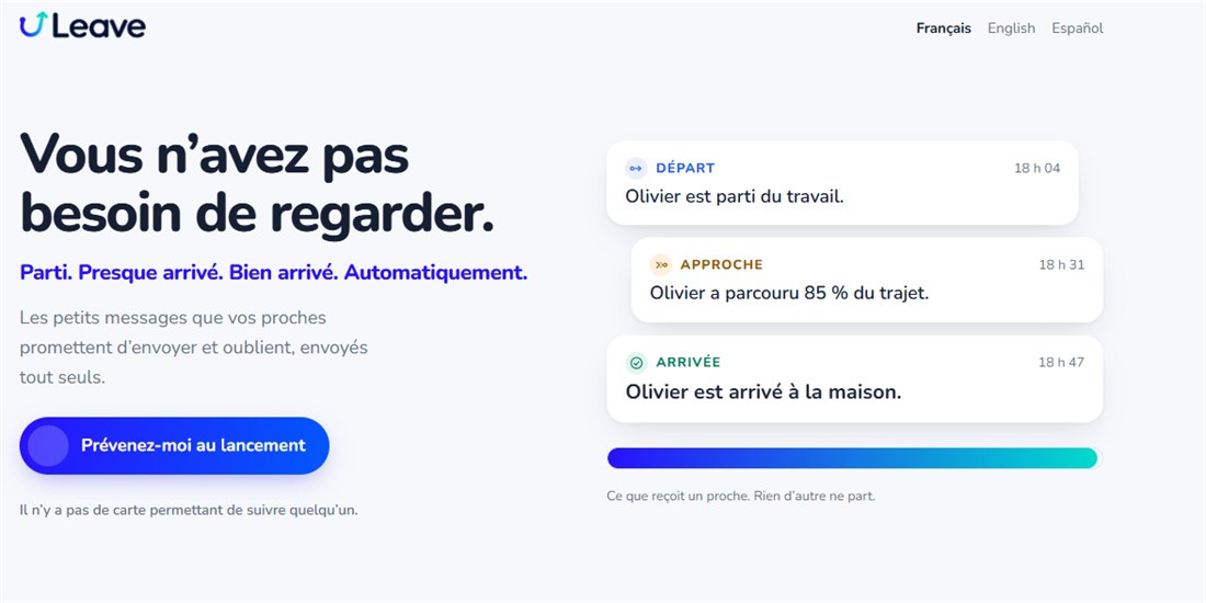 Capture d'écran du site Uleave